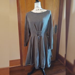 Torrid Size 3 Grey Sweater Dress Corset Waist